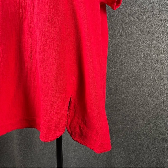 Oh My Gauze Women’s XXL Red Tunic Lightweight Bohemian Lagenlook Artsy Cotton - Picture 3 of 10